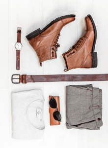 Brown Leather Boots Combo